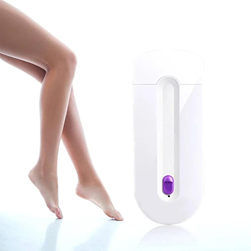 2 In 1 Rechargeable Professional Painless Hair Removal Kit Laser Touch Epilator USB Rechargeable Lady Shaver Tool Blue Light