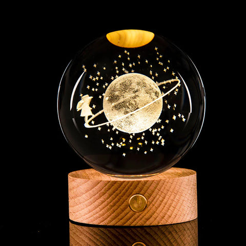 3D Laser-Etched Crystal Ball