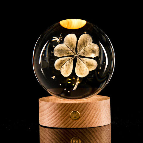 3D Laser-Etched Crystal Ball