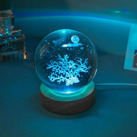 Crystal Night Ball with Base