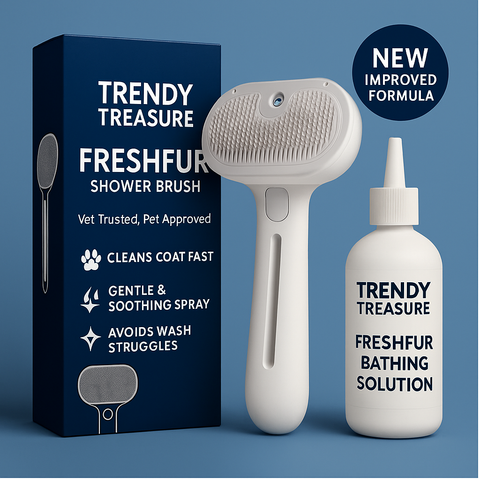 Trendy Treasure™ Self-Cleaning Pet Grooming Brush for Dogs & Cats