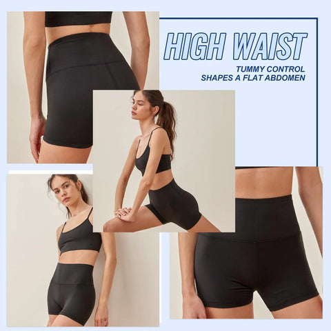 3 Pack High Waisted Biker Shorts for Women – 3"/ 5"/ 8" Black Workout Yoga Compression Novelty Shorts for Running 5 Inch Large-X-Large Black/White/Lilac