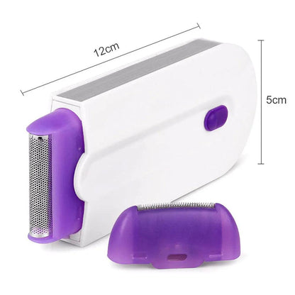 2 In 1 Rechargeable Professional Painless Hair Removal Kit Laser Touch Epilator USB Rechargeable Lady Shaver  Tool Blue Light