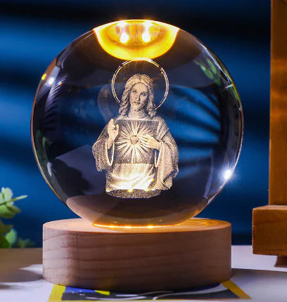 3D Laser-Etched Crystal Ball