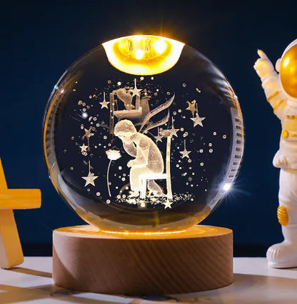 3D Laser-Etched Crystal Ball