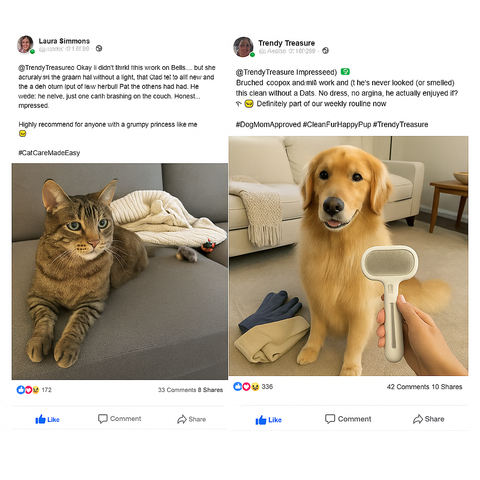 Trendy Treasure™ Self-Cleaning Pet Grooming Brush for Dogs & Cats