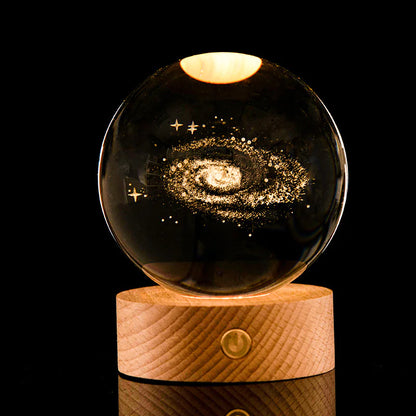 3D Laser-Etched Crystal Ball