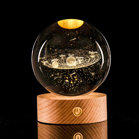 3D Laser-Etched Crystal Ball