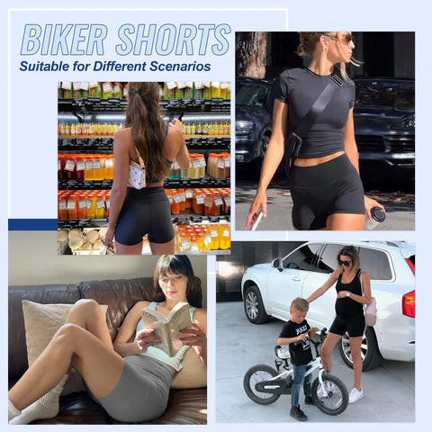 3 Pack High Waisted Biker Shorts for Women – 3"/ 5"/ 8" Black Workout Yoga Compression Novelty Shorts for Running 5 Inch Large-X-Large Black/White/Lilac