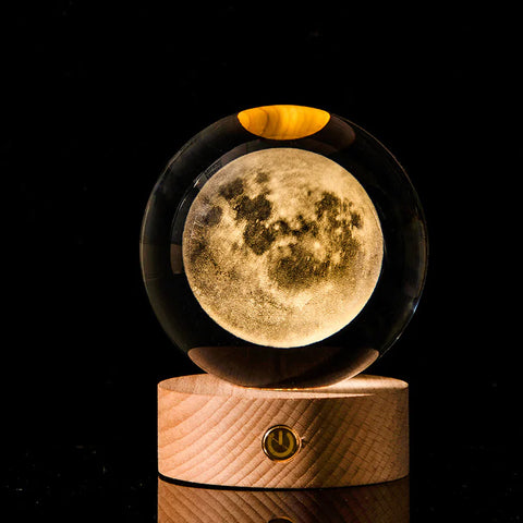 3D Laser-Etched Crystal Ball