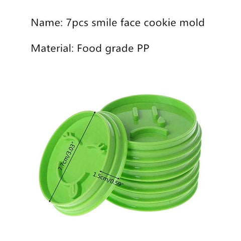 7 Piece Set Smiley Biscuit Mold Cake Decorating Cookie Cutter Set